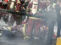 Dos Bomberos heridos en incendio en Sub Estacion electrica Subterranea Lima-Perú