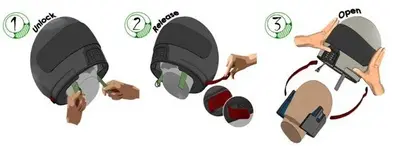 Nuevo casco de extracción rápida en caso de accidente